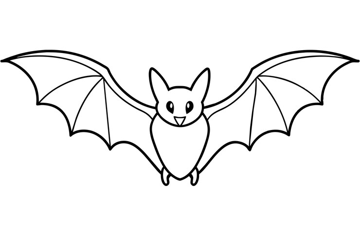 Vetor um desenho de um morcego com um rosto que diz asas de morcego