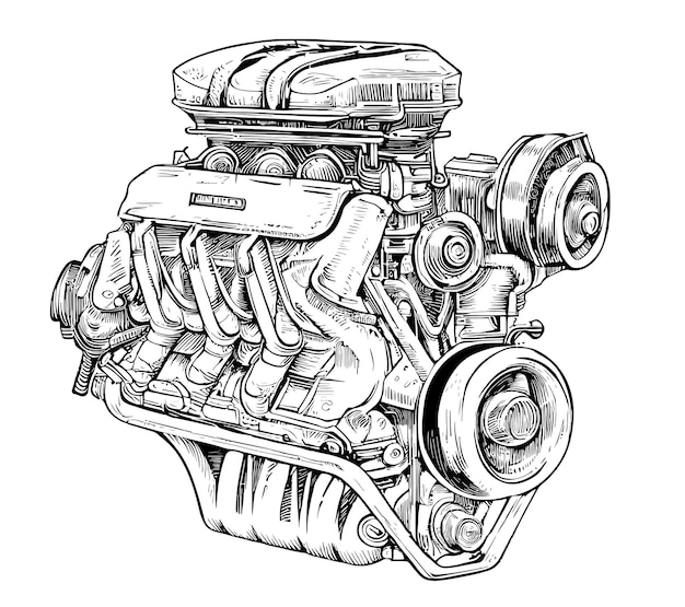 Motor de Carro, Download Grátis, Desenho, Vetor