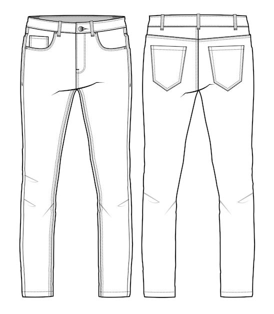 Vetor um desenho de um par de jeans com um padrão preto e branco.