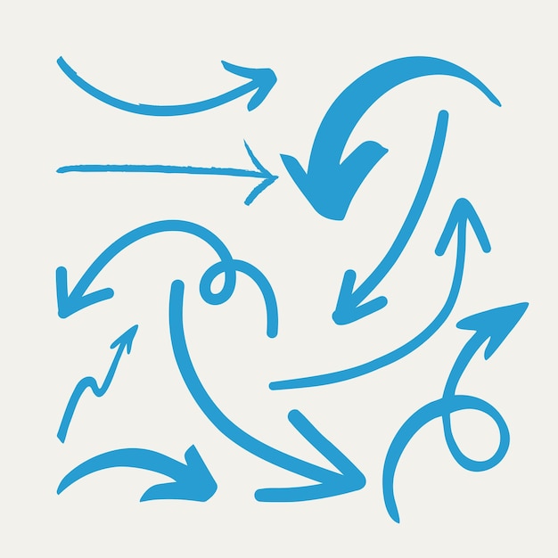 um desenho de um pássaro azul com um círculo azul e flechas