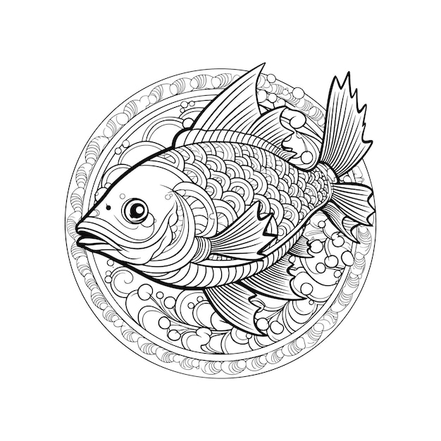 Vetor um desenho de um peixe