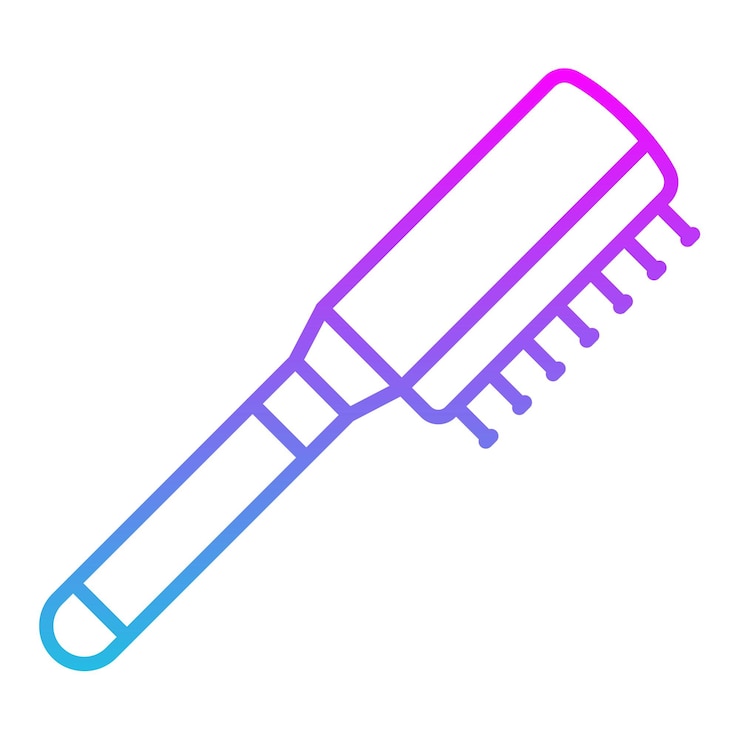 Vetor um desenho de um pincel de pintura com uma borda azul e rosa