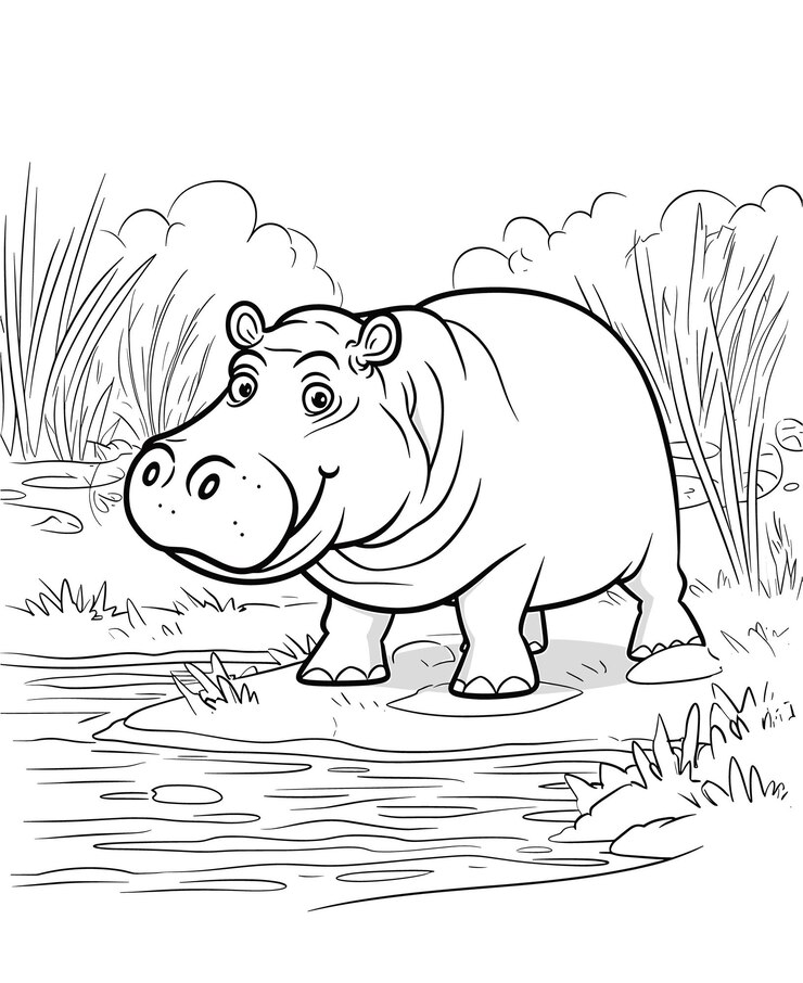 Vetor um desenho de um rinoceronte com um fundo preto e branco