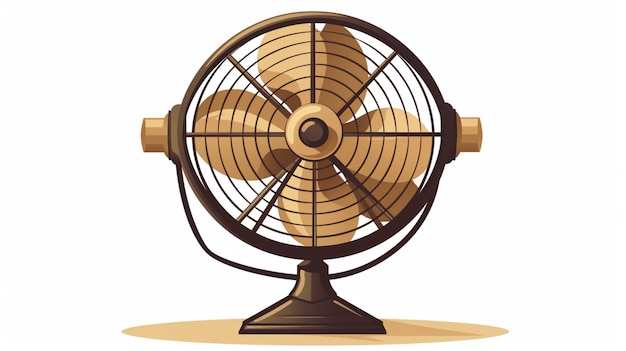 Vetor um desenho de um ventilador com um fundo marrom