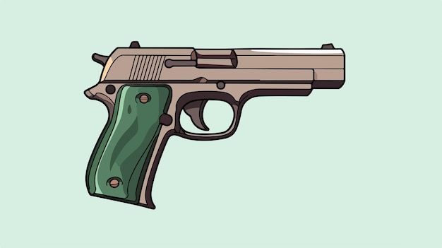 um desenho de uma arma com um fundo verde