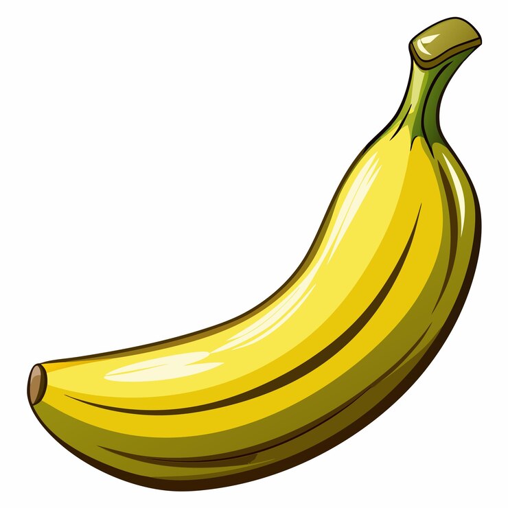 Vetor um desenho de uma banana que tem um topo amarelo
