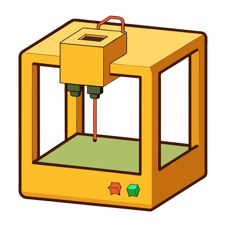 Vetor um desenho de uma caixa de brinquedo com um brinquedo vermelho e verde
