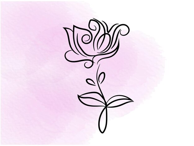 Vetor um desenho de uma flor com um fundo rosa