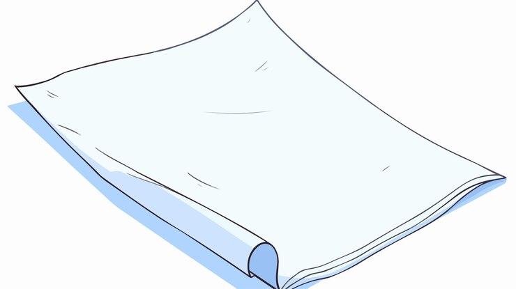 Vetor um desenho de uma folha branca com uma linha desenhada sobre ela