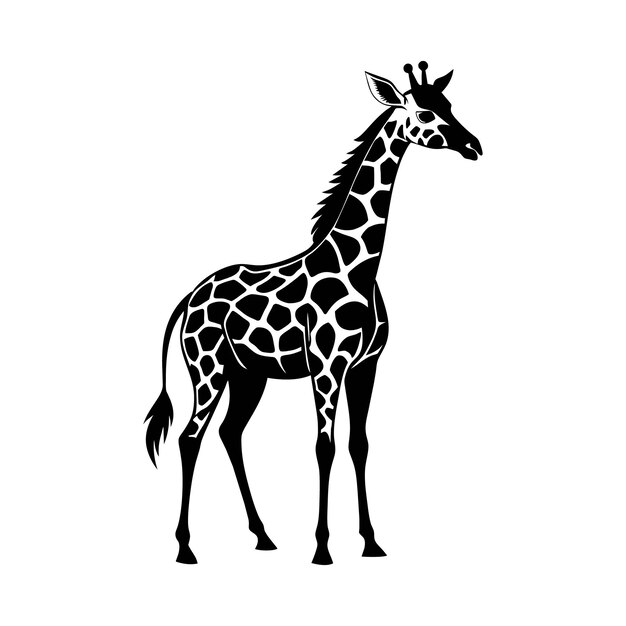 um desenho de uma girafa que tem manchas nele