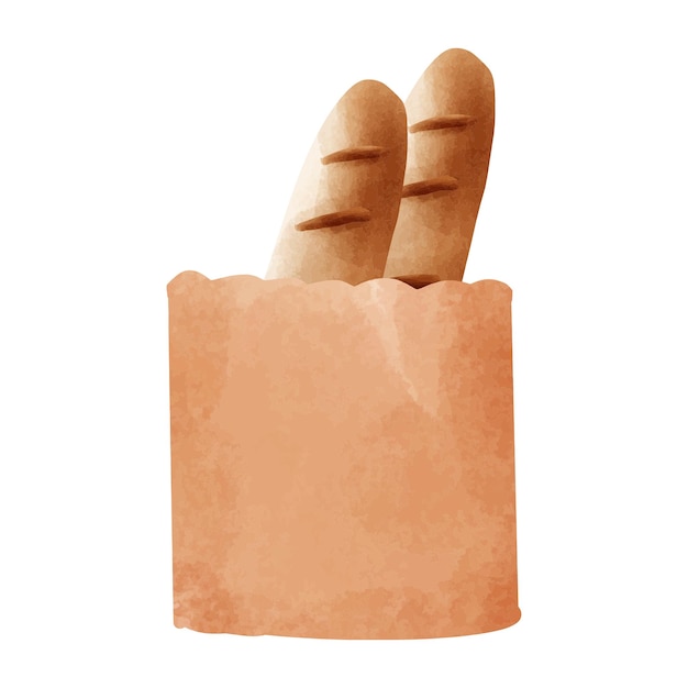 um desenho de uma mão saindo de um saco de papel marrom