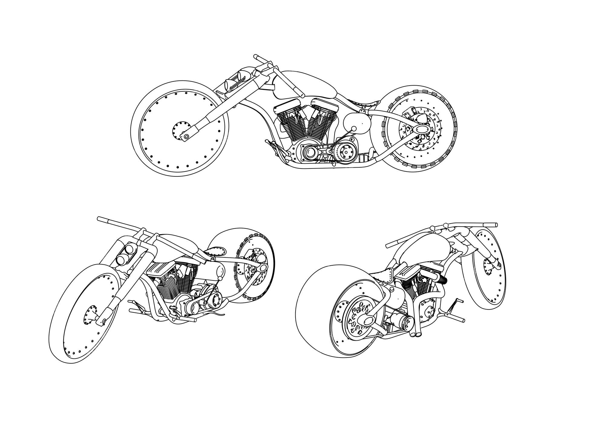 Um desenho de uma motocicleta com a palavra honda nela