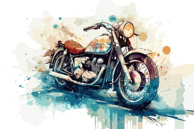 Vetor um desenho de uma motocicleta com a palavra velho