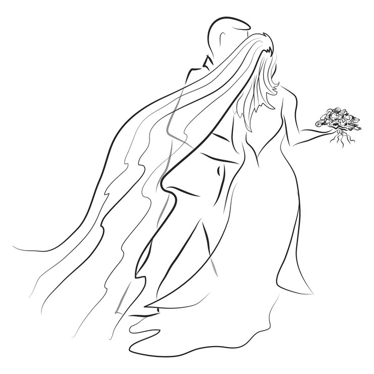 Vetor um desenho de uma mulher com cabelos longos e uma flor no cabelo