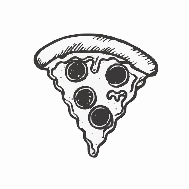 Vetor um desenho de uma pizza com as palavras pizza nele