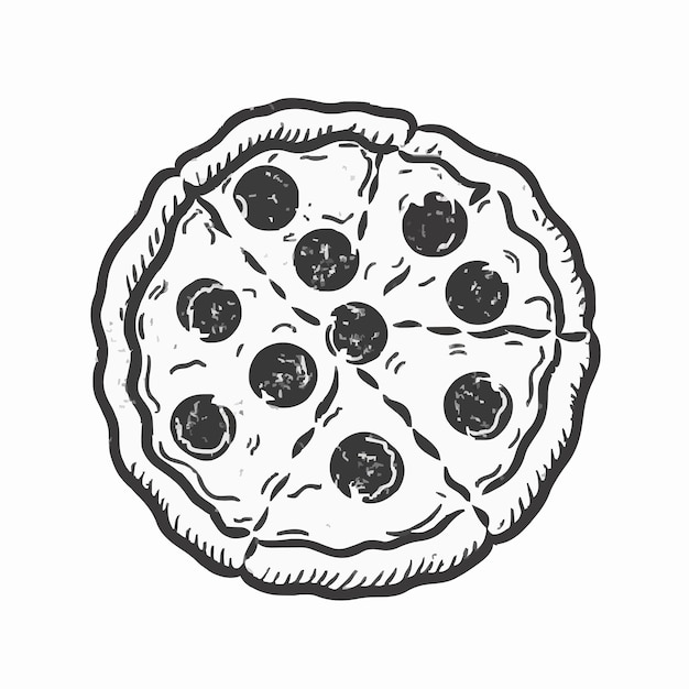 Vetor um desenho de uma pizza com um desenho de um abacaxi