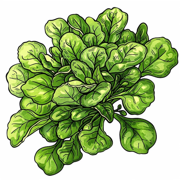 um desenho de uma planta com folhas verdes e a palavra vegeta sobre ele