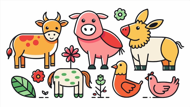 um desenho de uma vaca e uma vaca com uma vaca nele