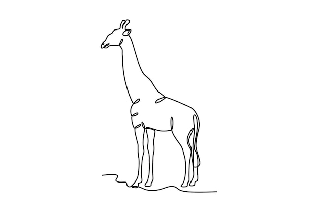 Vetor um desenho on-line do dia mundial da vida selvagem de uma girafa de pescoço longo