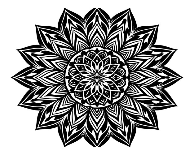 Vetor um desenho preto e branco com um desenho que diz mandalas