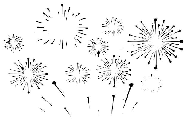 Fogos De Artifício Desenhados No Estilo De Desenho De Odleflashoutline Por  Imagemonocromeholidayvetor Preto E Branco Ilustração do Vetor - Ilustração  de fogos, natal: 182703770