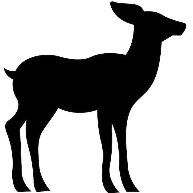 Vetor um desenho preto e branco de um cervo com um contorno preto sobre ele ilustração vetorial