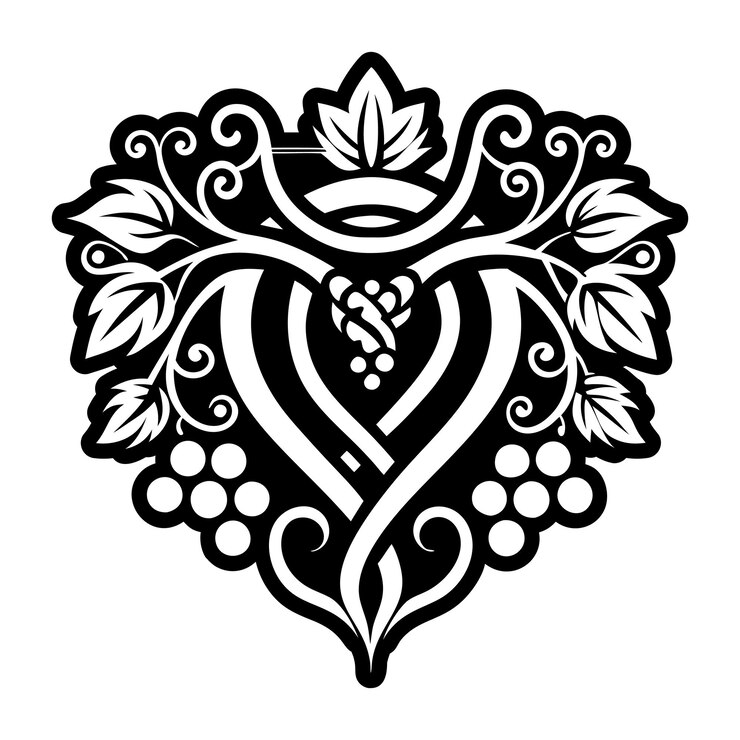 Vetor um desenho preto e branco de um coração com um fundo branco