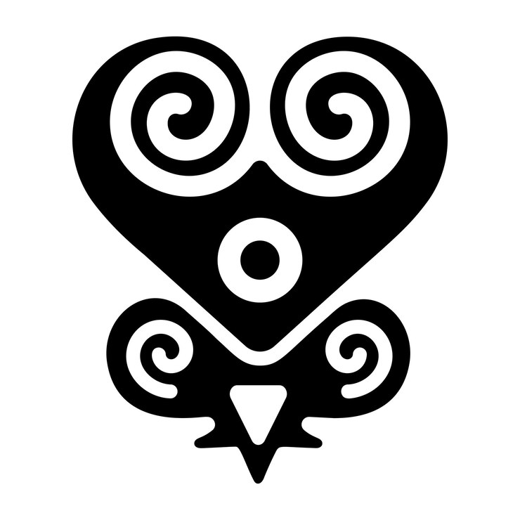 Vetor um desenho preto e branco de um coração com uma espiral nele