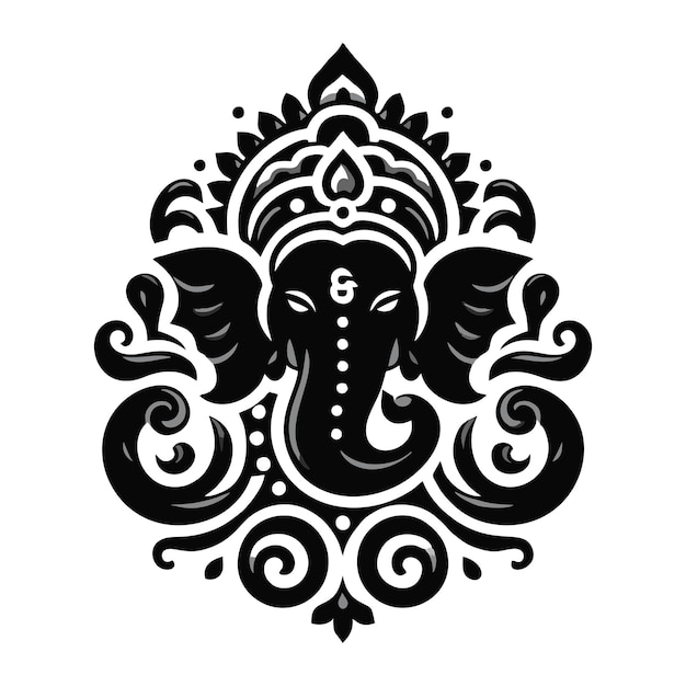 Vetor um desenho preto e branco de um elefante com um número 2 nele