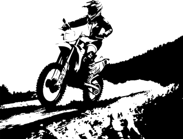 Desenho Em Preto E Branco De Vetor De Moto Com Desenho De Peças  Sobressalentes Ilustração do Vetor - Ilustração de lambreta, motocross:  213643611