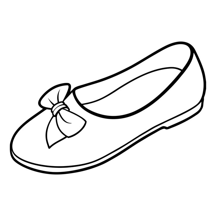 Vetor um desenho preto e branco de um sapato com um laço nele