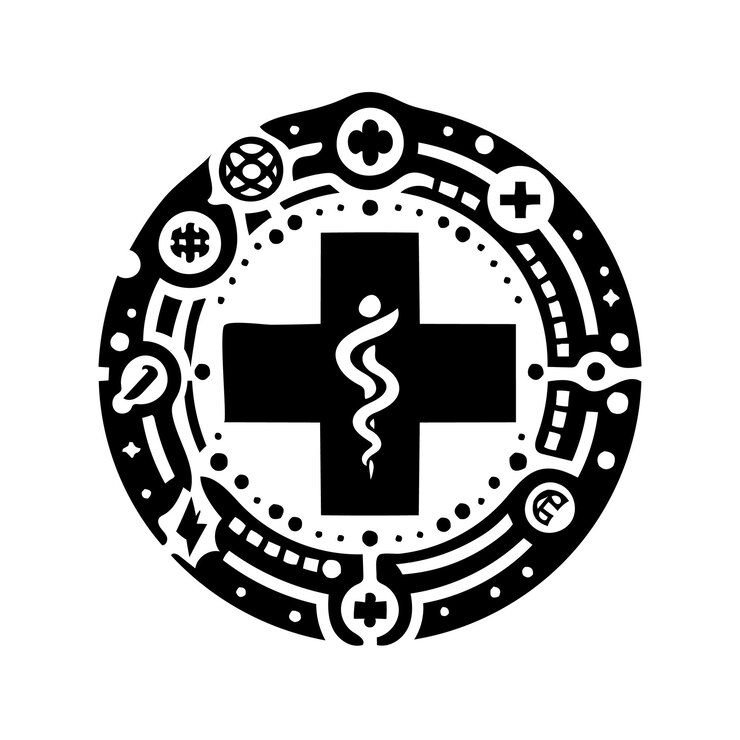 Vetor um desenho preto e branco de uma cruz com uma cruz nele