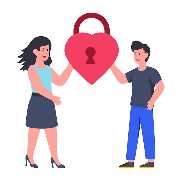 Um design atraente ilustrações de amor secreto