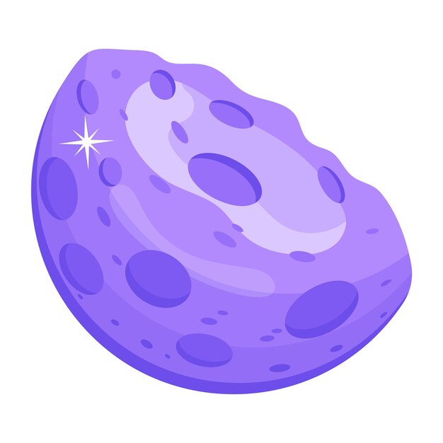 Um design de vetor plano de lua