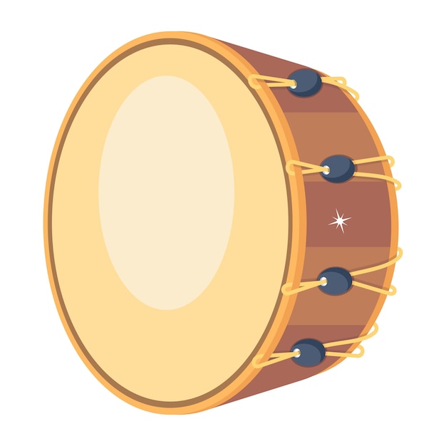 Vetor um design plano de tambor