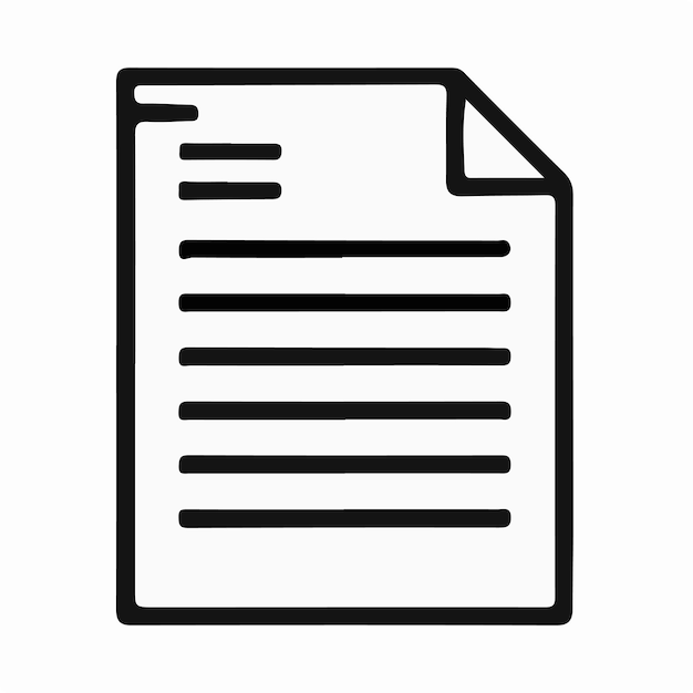 um documento branco com um contorno preto e um contorno negro
