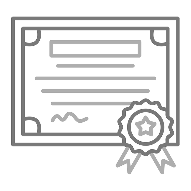Vetor um documento que tem uma fita nele que diz certificado