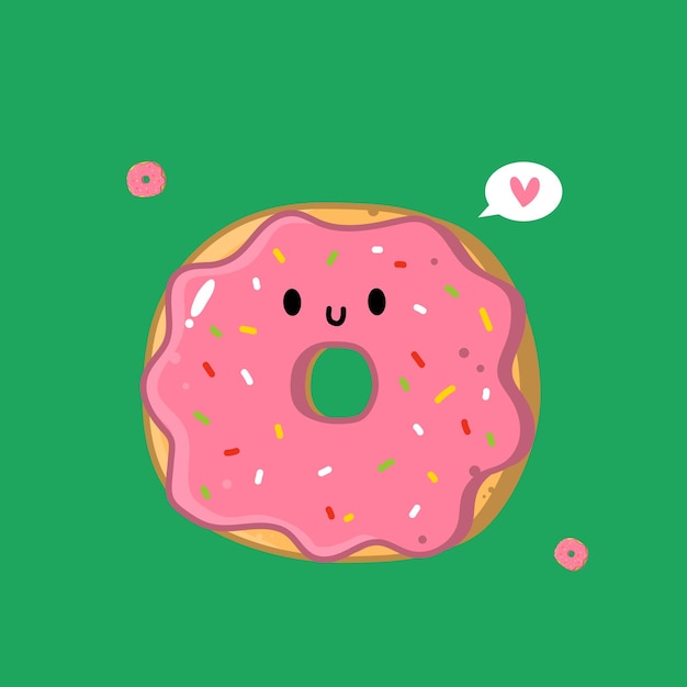 Um donut simpático e bonito.