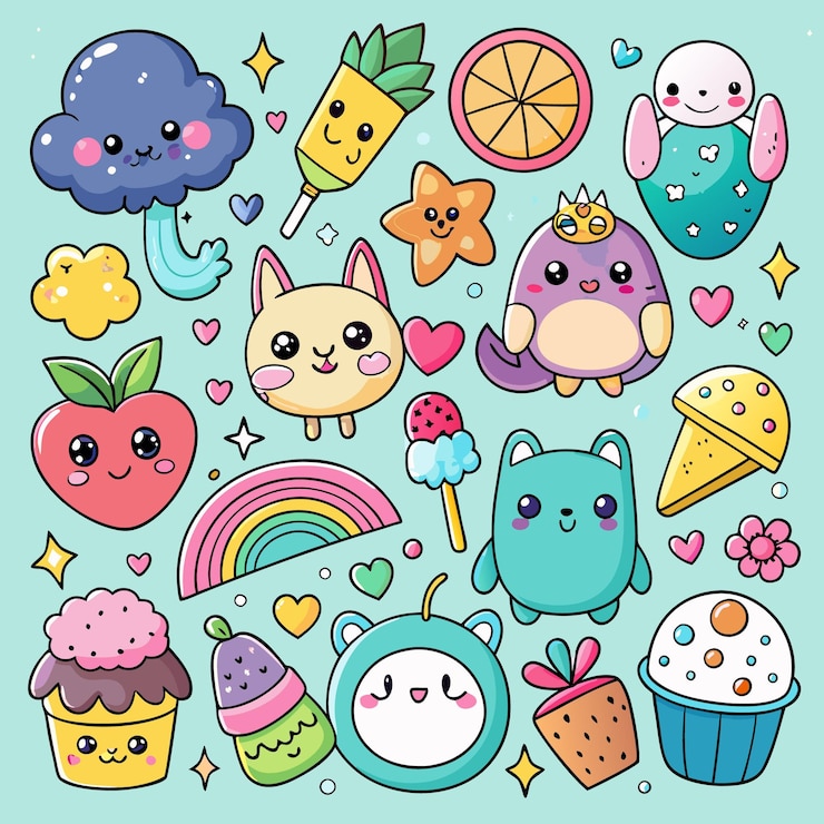 Vetor um doodle bonito.
