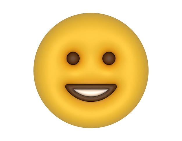 Vetor um emoji de sorriso 3d em fundo branco