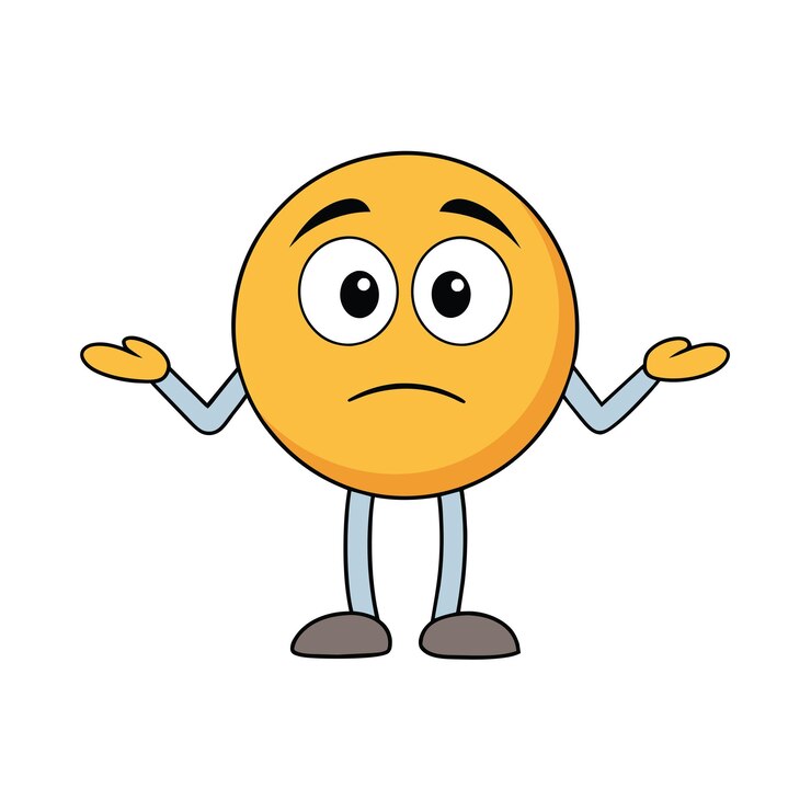 Vetor um emoji triste e bonito isolado em um fundo branco