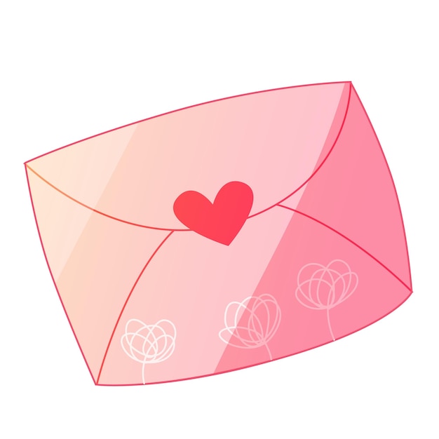 Um envelope cheio de ilustrações do vetor do amor.