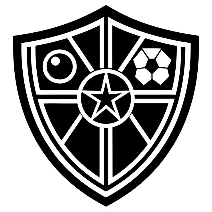 Vetor um escudo com uma estrela que diz futebol