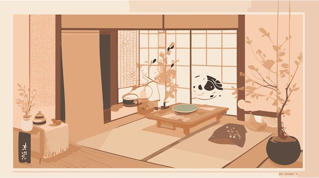 Vetor um estilo de vida na tipografia kanji japonesa