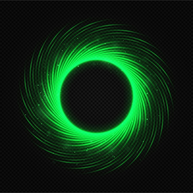 Um flash verde voa em círculo em um anel luminoso.