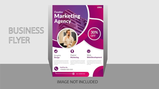 Um folheto atraente de agência de marketing