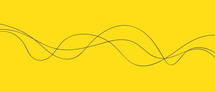 Vetor um fundo amarelo com um desenho de linha de uma espiral nele