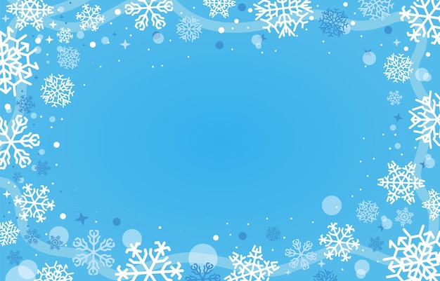 um fundo azul com flocos de neve e um fundo azuis com floco de neve