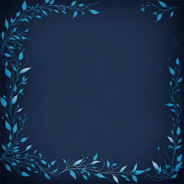 Vetor um fundo azul com folhas azuis