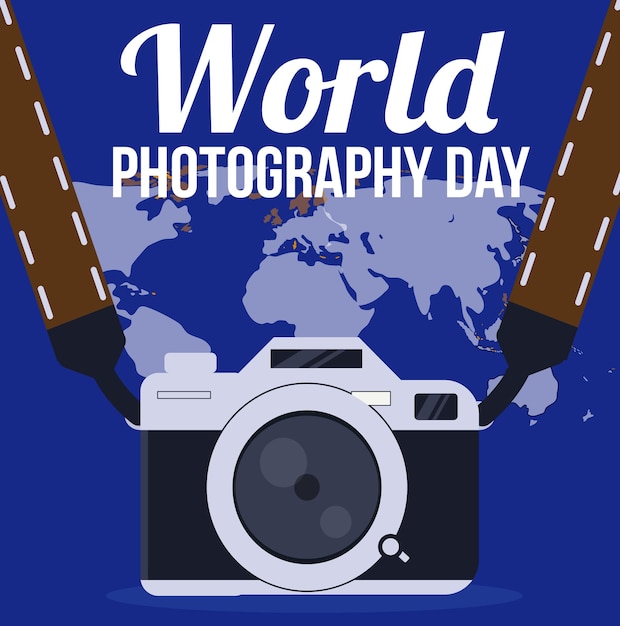 um fundo azul com uma foto da fotografia mundial
